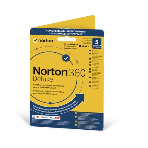NortonLifeLock Norton 360 Deluxe Nederlands, Frans Basislicentie 1 licentie(s) 1 jaar