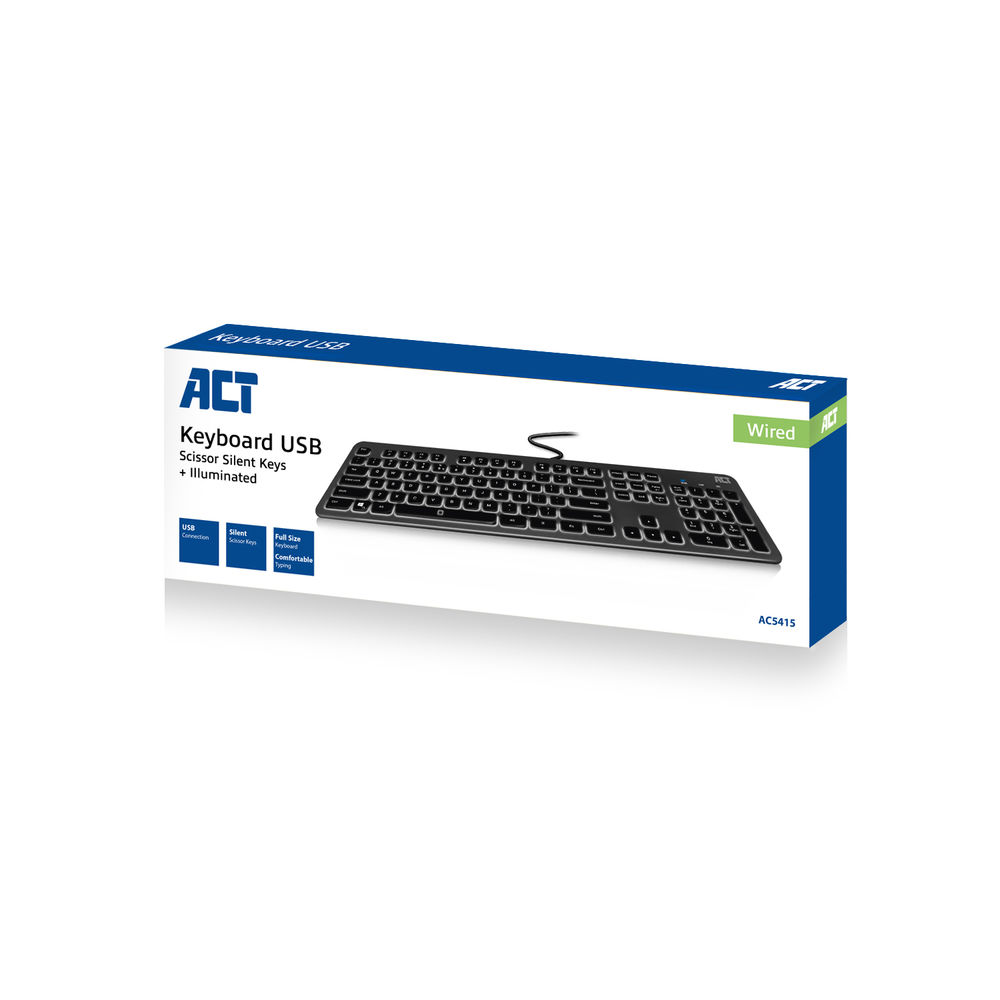 AC5415 Wired Keyboard with backlight illumination (Qwerty/US layout)
