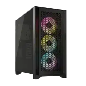 iCUE 4000D RGB AIRFLOW Mid Tower Case  Black 3x AF120 RGB ELITE Fans iCUE Lighting Node PRO Controller High airflow Design  CN  0