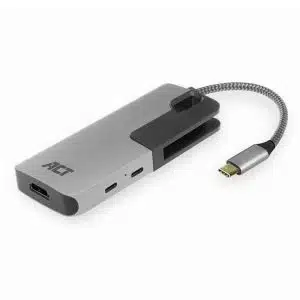 ACT AC7021 USB-C naar HDMI female adapter met PD Pass-Through, 4K, USB-A , USB-C port, kaartlezer - 0