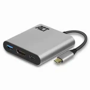 ACT AC7022 USB-C naar HDMI female adapter met PD Pass-Through 60W, 4K, USB-A - 0