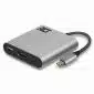 ACT AC7022 USB-C naar HDMI female adapter met PD Pass-Through 60W, 4K, USB-A - 0