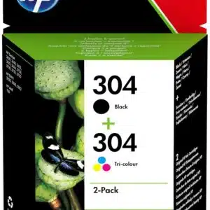 HP 304 originele zwarte/drie-kleuren inktcartridges, 2-pack - 0