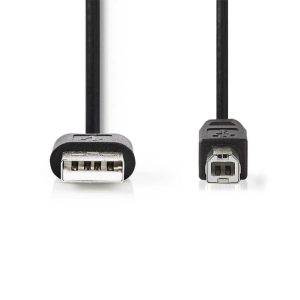 Nedis CCGT60100BK20 USB-kabel 2 m USB 2.0 USB A USB B Zwart - 0