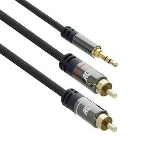 ACT AC3607 audio kabel 5 m 2 x RCA 3.5mm Zwart - 0
